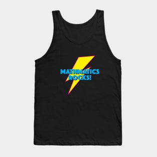 MATHMATICS ROCKS! LIGHTNING LOGO SLOGAN FOR TEACHERS, LECTURERS ETC. Tank Top